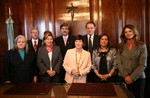 Jueces que participaron del acto realizado en el Salón Presidencial del Palacio de  Tribunales en Buenos Aires